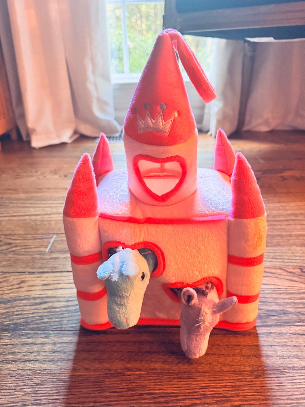 Pink Plush Castle Playset with Matching Plush Ponies